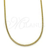 Oro Laminado Basic Necklace, Gold Filled Style Box Design, Polished, Golden Finish, 04.317.0004.18 (03 MM Thickness, 18 Inches Length)
