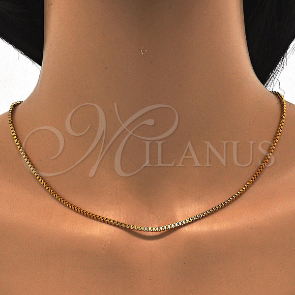 Gold Filled Necklace — Basic Necklace Box Design Polished 04. 03 MM — main product view — SKU 118390 | Oro Laminado collar — básico Necklace Box diseño pulido 04. 03 MM — SKU 118390