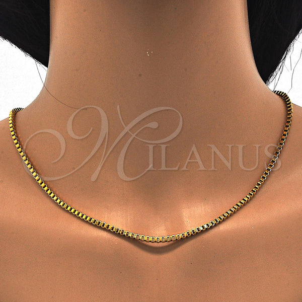 Gold Filled Necklace — Basic Necklace Box Design Polished 04. 03 MM — alternate product view — SKU 118392 | Oro Laminado collar — básico Necklace Box diseño pulido 04. 03 MM — SKU 118392