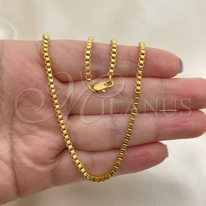 Gold Filled Necklace — Basic Necklace Box Design Polished 04. 03 MM — main product view — SKU 118394 | Oro Laminado collar — básico Necklace Box diseño pulido 04. 03 MM — SKU 118394