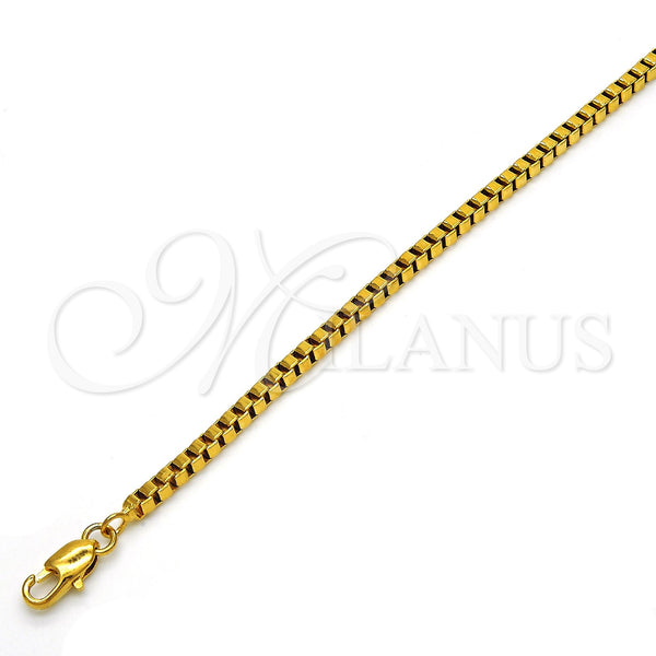 Gold Filled Necklace — Basic Necklace Box Design Polished 04. 03 MM — alternate product view — SKU 118394 | Oro Laminado collar — básico Necklace Box diseño pulido 04. 03 MM — SKU 118394