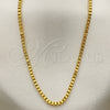 Oro Laminado Basic Necklace, Gold Filled Style Box Design, Polished, Golden Finish, 04.317.0005.32 (03 MM Thickness, 32 Inches Length)