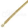 Oro Laminado Basic Necklace, Gold Filled Style Pave Cuban Design, Polished, Golden Finish, 04.213.0087.24 (180 Gauge, 06 MM Thickness, 24 Inches Length)