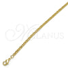 Oro Laminado Basic Anklet, Gold Filled Style Miami Cuban Design, Polished, Golden Finish, 04.213.0095.10 (Thickness, 10 Inches Length)
