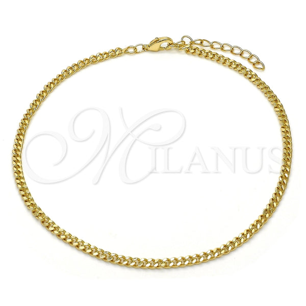 Gold Filled Anklet — Basic Anklet Miami Cuban Design Polished 04. Thickness — main product view — SKU 118417 | Oro Laminado tobillera — básico Anklet Miami Cuban diseño pulido 04. Thickness — SKU 118417