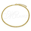 Oro Laminado Basic Anklet, Gold Filled Style Miami Cuban Design, Polished, Golden Finish, 04.213.0095.10 (Thickness, 10 Inches Length)