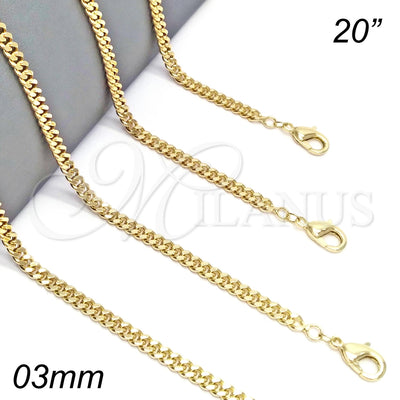 Collar de Oro Laminado 04.213.0095.20 por Mayoreo, vista principal del producto