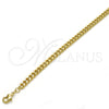 Oro Laminado Basic Anklet, Gold Filled Style Miami Cuban Design, Polished, Golden Finish, 04.213.0099.10 (140 Gauge, 05 MM Thickness, 10 Inches Length)