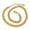 Oro Laminado Basic Anklet, Gold Filled Style Miami Cuban Design, Polished, Golden Finish, 04.213.0099.10 (140 Gauge, 05 MM Thickness, 10 Inches Length)
