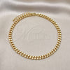 Oro Laminado Basic Anklet, Gold Filled Style Miami Cuban Design, Polished, Golden Finish, 04.213.0099.10 (140 Gauge, 05 MM Thickness, 10 Inches Length)