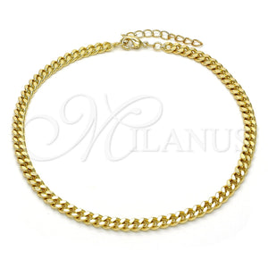 Gold Filled Anklet — Basic Anklet Miami Cuban Design Polished 04. Gauge — main product view — SKU 118426 | Oro Laminado tobillera — básico Anklet Miami Cuban diseño pulido 04. Gauge — SKU 118426
