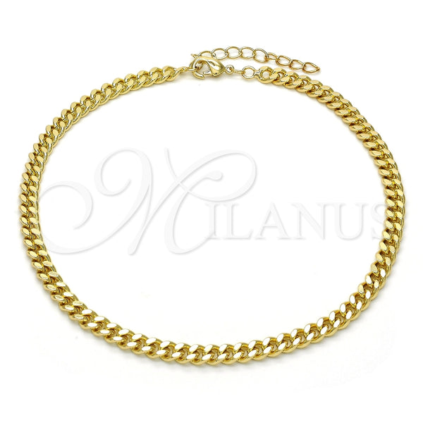 Gold Filled Anklet — Basic Anklet Miami Cuban Design Polished 04. Gauge — main product view — SKU 118426 | Oro Laminado tobillera — básico Anklet Miami Cuban diseño pulido 04. Gauge — SKU 118426