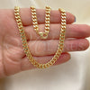 Oro Laminado Basic Necklace, Gold Filled Style Miami Cuban Design, Polished, Golden Finish, 04.213.0099.24 (140 Gauge, 05 MM Thickness, 24 Inches Length)