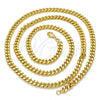 Oro Laminado Basic Necklace, Gold Filled Style Miami Cuban Design, Polished, Golden Finish, 04.213.0099.24 (140 Gauge, 05 MM Thickness, 24 Inches Length)