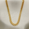Oro Laminado Basic Necklace, Gold Filled Style Miami Cuban Design, Polished, Golden Finish, 04.213.0099.24 (140 Gauge, 05 MM Thickness, 24 Inches Length)