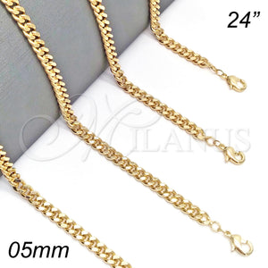 Gold Filled Necklace — Basic Necklace Miami Cuban Design Polished 04. Gauge — main product view — SKU 118427 | Oro Laminado collar — básico Necklace Miami Cuban diseño pulido 04. Gauge — SKU 118427
