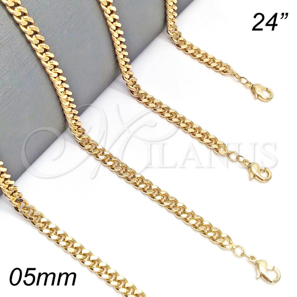 Gold Filled Necklace — Basic Necklace Miami Cuban Design Polished 04. Gauge — main product view — SKU 118427 | Oro Laminado collar — básico Necklace Miami Cuban diseño pulido 04. Gauge — SKU 118427