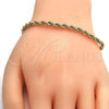 Oro Laminado Basic Bracelet, Gold Filled Style Rope Design, Polished, Golden Finish, 04.213.0102.08 (04 MM Thickness, 8 Inches Length)
