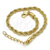 Oro Laminado Basic Bracelet, Gold Filled Style Rope Design, Polished, Golden Finish, 04.213.0102.08 (04 MM Thickness, 8 Inches Length)