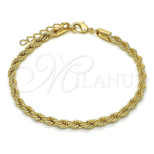 Gold Filled Bracelet — Basic Bracelet Rope Design Polished 04. 04 MM — main product view — SKU 118428 | Oro Laminado brazalete — básico Bracelet Rope diseño pulido 04. 04 MM — SKU 118428