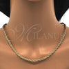 Oro Laminado Basic Necklace, Gold Filled Style Rope Design, Polished, Golden Finish, 04.213.0102.24 (04 MM Thickness, 24 Inches Length)