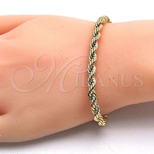 Gold Filled Bracelet — Basic Bracelet Rope Design Polished 04. 05 MM — alternate product view — SKU 118432 | Oro Laminado brazalete — básico Bracelet Rope diseño pulido 04. 05 MM — SKU 118432