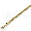 Oro Laminado Basic Bracelet, Gold Filled Style Rope Design, Polished, Golden Finish, 04.213.0103.08 (05 MM Thickness, 8 Inches Length)