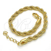 Oro Laminado Basic Bracelet, Gold Filled Style Rope Design, Polished, Golden Finish, 04.213.0103.08 (05 MM Thickness, 8 Inches Length)