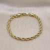 Oro Laminado Basic Bracelet, Gold Filled Style Rope Design, Polished, Golden Finish, 04.213.0103.08 (05 MM Thickness, 8 Inches Length)