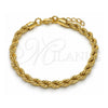 Oro Laminado Basic Bracelet, Gold Filled Style Rope Design, Polished, Golden Finish, 04.213.0103.08 (05 MM Thickness, 8 Inches Length)