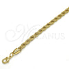Oro Laminado Basic Anklet, Gold Filled Style Rope Design, Polished, Golden Finish, 04.213.0103.10 (05 MM Thickness, 10 Inches Length)