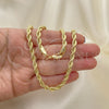 Oro Laminado Basic Necklace, Gold Filled Style Rope Design, Polished, Golden Finish, 04.213.0103.18 (05 MM Thickness, 18 Inches Length)