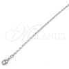 Rhodium Plated Basic Necklace, Polished, Rhodium Finish, 04.213.0004.1.22 (02 MM Thickness, 22 Inches Length)