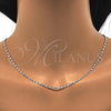 Rhodium Plated Basic Necklace, Polished, Rhodium Finish, 04.213.0004.1.24 (02 MM Thickness, 24 Inches Length)