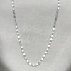 Rhodium Gold Filled Basic Necklace, Polished, Rhodium Finish, 04.213.0004.1.24 (02 MM Thickness, 24 Inches Length)