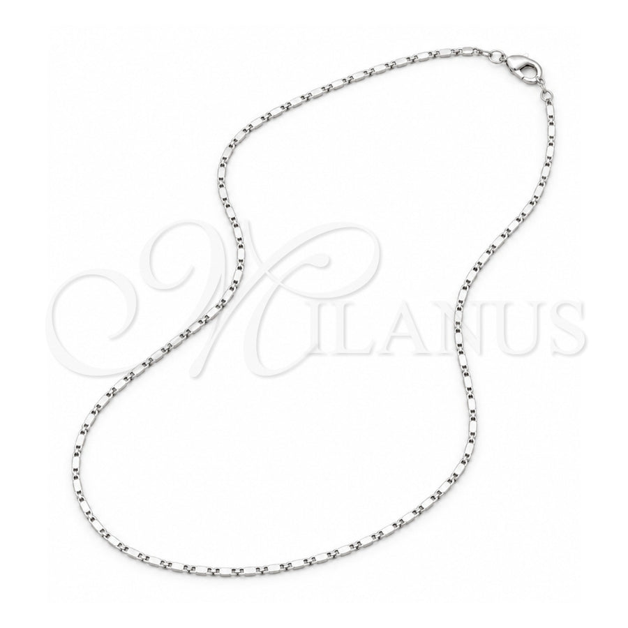 White Gold Filled Basic Necklace, Polished, Rhodium Finish, 04.213.0004.1.24 (02 MM Thickness, 24 Inches Length)
