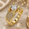 Oro Laminado Multi Stone Ring, Gold Filled Style with White Cubic Zirconia, Polished, Golden Finish, 01.284.0015.07 (Size 7)