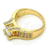 Oro Laminado Multi Stone Ring, Gold Filled Style with White Cubic Zirconia, Polished, Golden Finish, 01.284.0015.08 (Size 8)