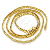 Oro Laminado Basic Necklace, Gold Filled Style Matte Finish, Golden Finish, 04.63.1345.24 (04 MM Thickness, 24 Inches Length)