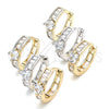 Oro Laminado Huggie Hoop, Gold Filled Style with White Cubic Zirconia, Polished, Golden Finish, 02.210.0085.15