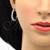 Rhodium Gold Filled Huggie Hoop, with White Cubic Zirconia, Polished, Rhodium Finish, 02.210.0089.6.25
