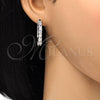 Rhodium Gold Filled Huggie Hoop, with White Cubic Zirconia, Polished, Rhodium Finish, 02.210.0089.6.25