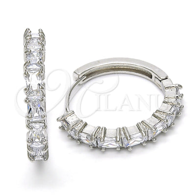 Rhodium Gold-Filled Hoop Earrings 02.210.0089.6.25 — main product image — SKU 118466 | Argollas 02.210.0089.6.25 — imagen principal del producto — SKU 118466