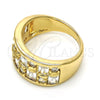 Oro Laminado Multi Stone Ring, Gold Filled Style with White Cubic Zirconia, Polished, Golden Finish, 01.210.0059.08 (Size 8)