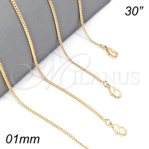 Gold Filled Necklace — Basic Necklace Curb Design Polished 5. 01 MM — main product view — SKU 118492 | Oro Laminado collar — básico Necklace Curb diseño pulido 5. 01 MM — SKU 118492