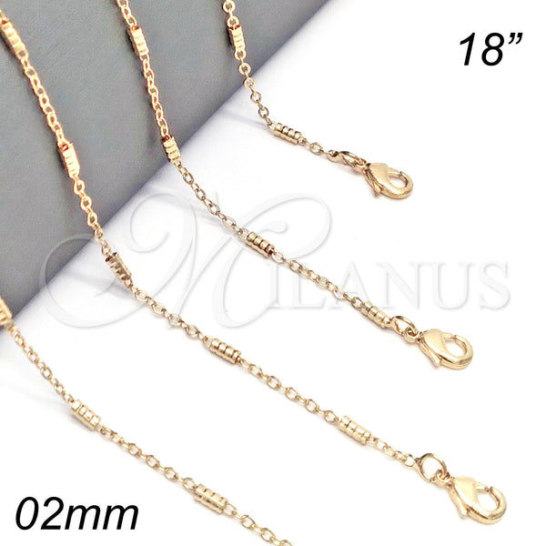 Gold Filled Necklace — Basic Necklace Polished 04. 02 MM Thickness 18 — main product view — SKU 118503 | Oro Laminado collar — básico Necklace pulido 04. 02 MM Thickness 18 — SKU 118503