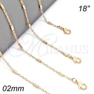 Gold Filled Necklace — Basic Necklace Polished 04. 02 MM Thickness 18 — main product view — SKU 118503 | Oro Laminado collar — básico Necklace pulido 04. 02 MM Thickness 18 — SKU 118503