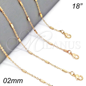 Gold Filled Necklace — Basic Necklace Polished 04. 02 MM Thickness 18 — main product view — SKU 118505 | Oro Laminado collar — básico Necklace pulido 04. 02 MM Thickness 18 — SKU 118505