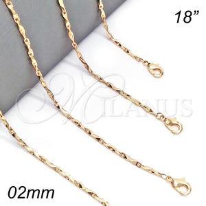 Gold Filled Necklace — Basic Necklace Polished 04. 02 MM Thickness 18 — main product view — SKU 118506 | Oro Laminado collar — básico Necklace pulido 04. 02 MM Thickness 18 — SKU 118506