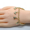 Oro Laminado Charm Bracelet, Gold Filled Style Teddy Bear and Hollow Design, Diamond Cutting Finish, Golden Finish, 03.63.1815.08 (05 MM Thickness, 8 Inches Length)
